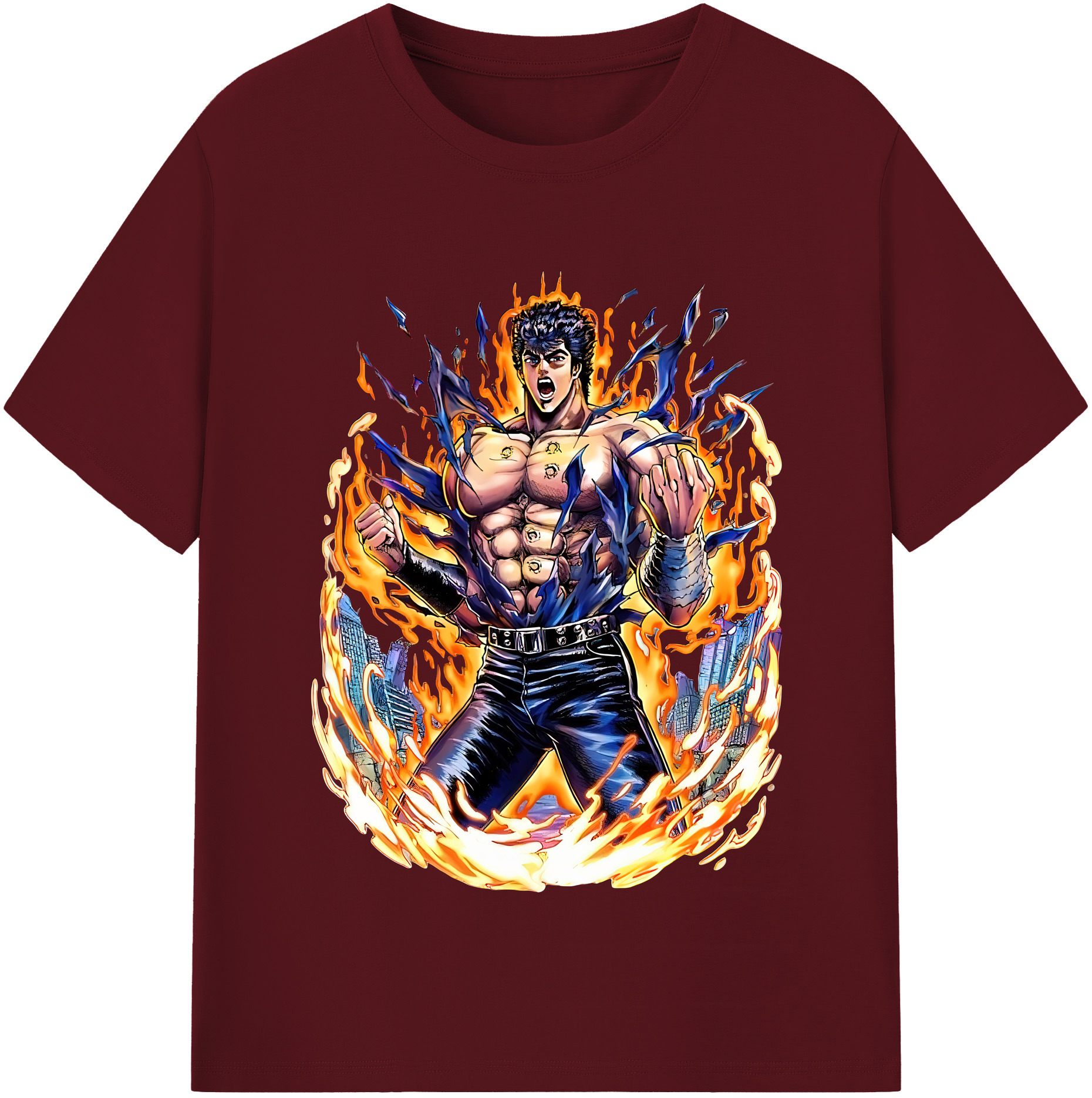 （画像用） 北斗の拳 Fist of the North Star 綿100％半袖Tシャツ（フロントプリント）